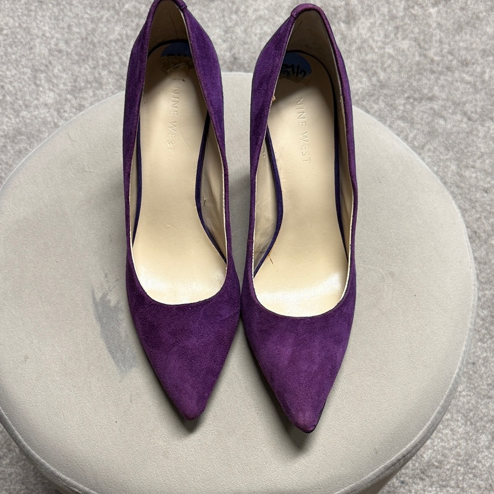 Nine West Deep Purple Suede Pointed Toe Pumps